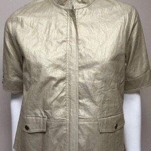 CHICO'S Gold Metallic Linen Jacket